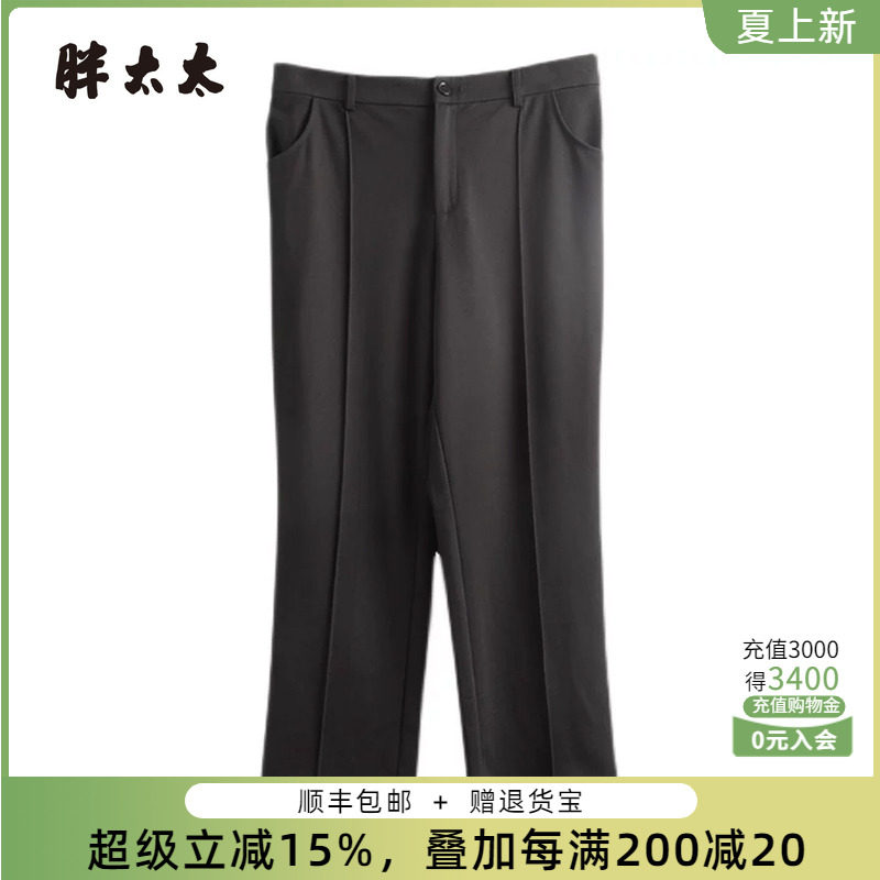胖太太西裤直筒弹力舒适