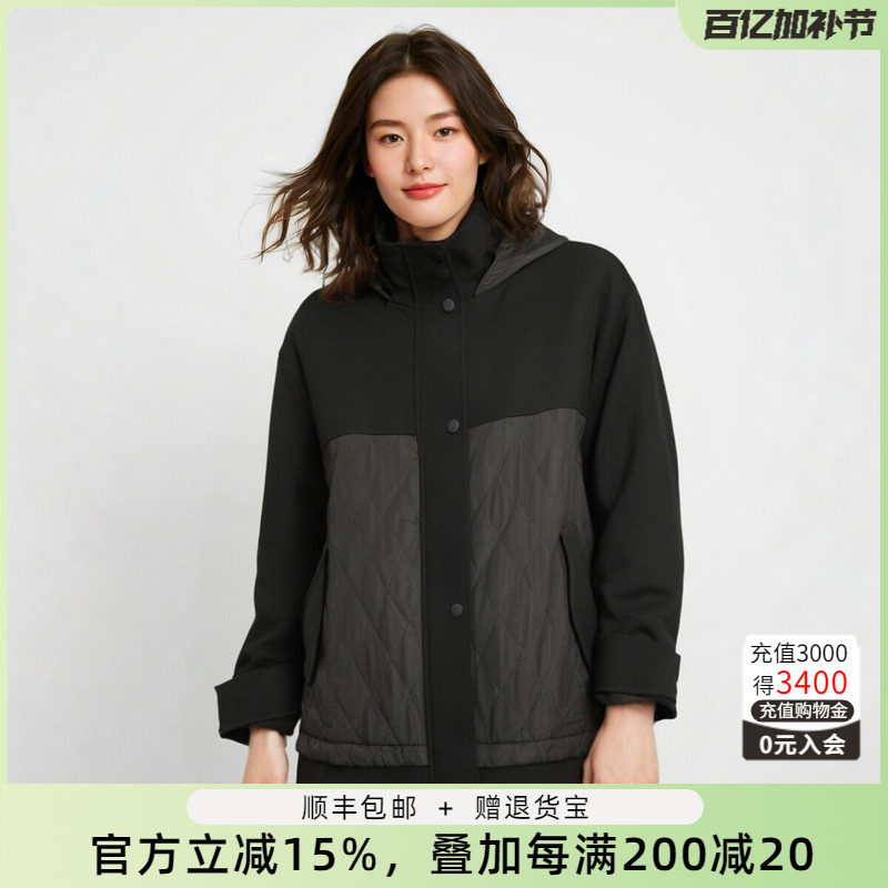 胖太太大码女装秋季新品韩版时尚短款宽松连帽风衣外套722301610