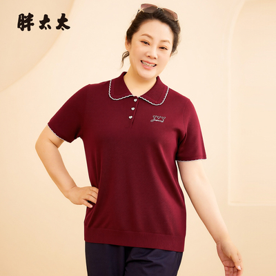 胖太太POLO领T恤时尚百搭显瘦