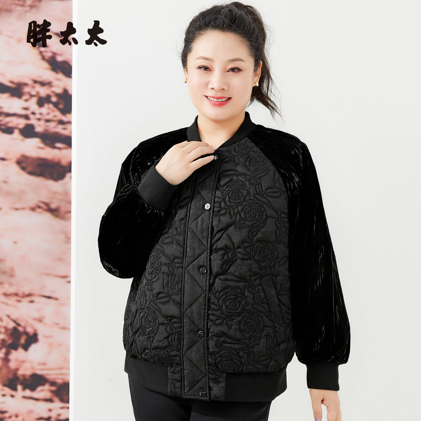 胖太太秋冬棉服大码外套