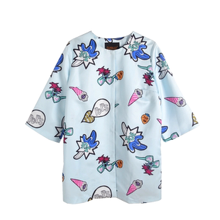 胖太太大码女装时尚春秋新品风衣外套粉色小香风风衣716120110