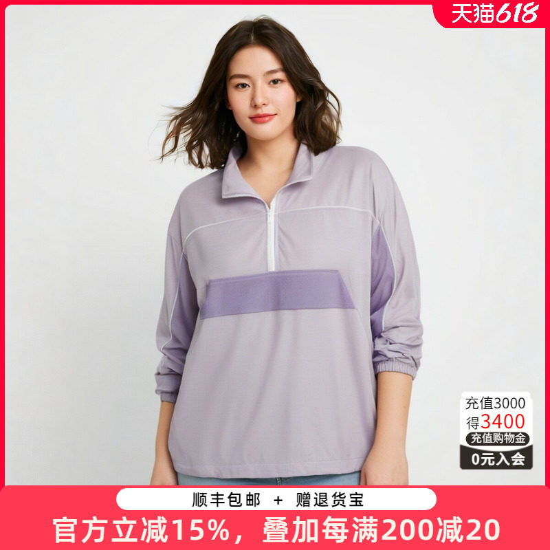 胖太太大码女装春夏新款时尚中长外套宽松显瘦防晒衣薄422203911