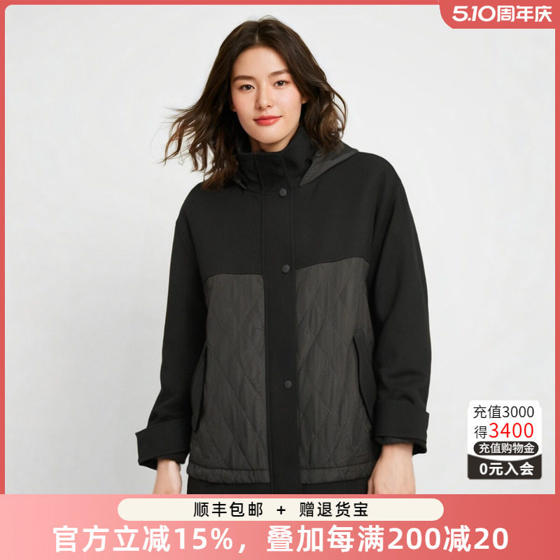 胖太太大码女装秋季新品韩版时尚短款宽松连帽风衣外套722301610