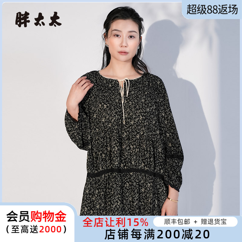 胖太太套头衫碎花图案