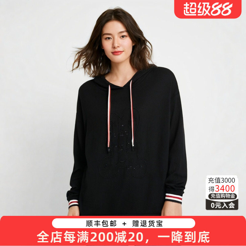 胖太太针织衫连帽休闲