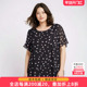 波点通勤雪纺短袖 胖太太大码 圆领上衣823114210 新款 韩版 女装 夏装