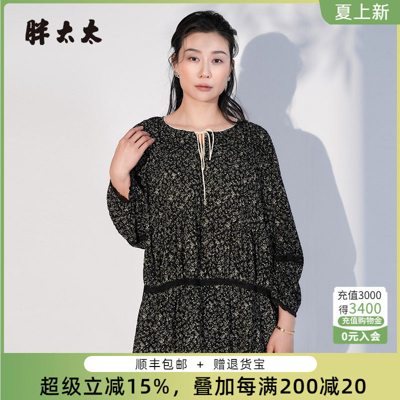 胖太太套头衫碎花图案