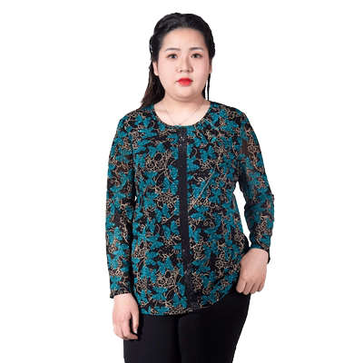 胖太太衬衫薄知性宽松花色