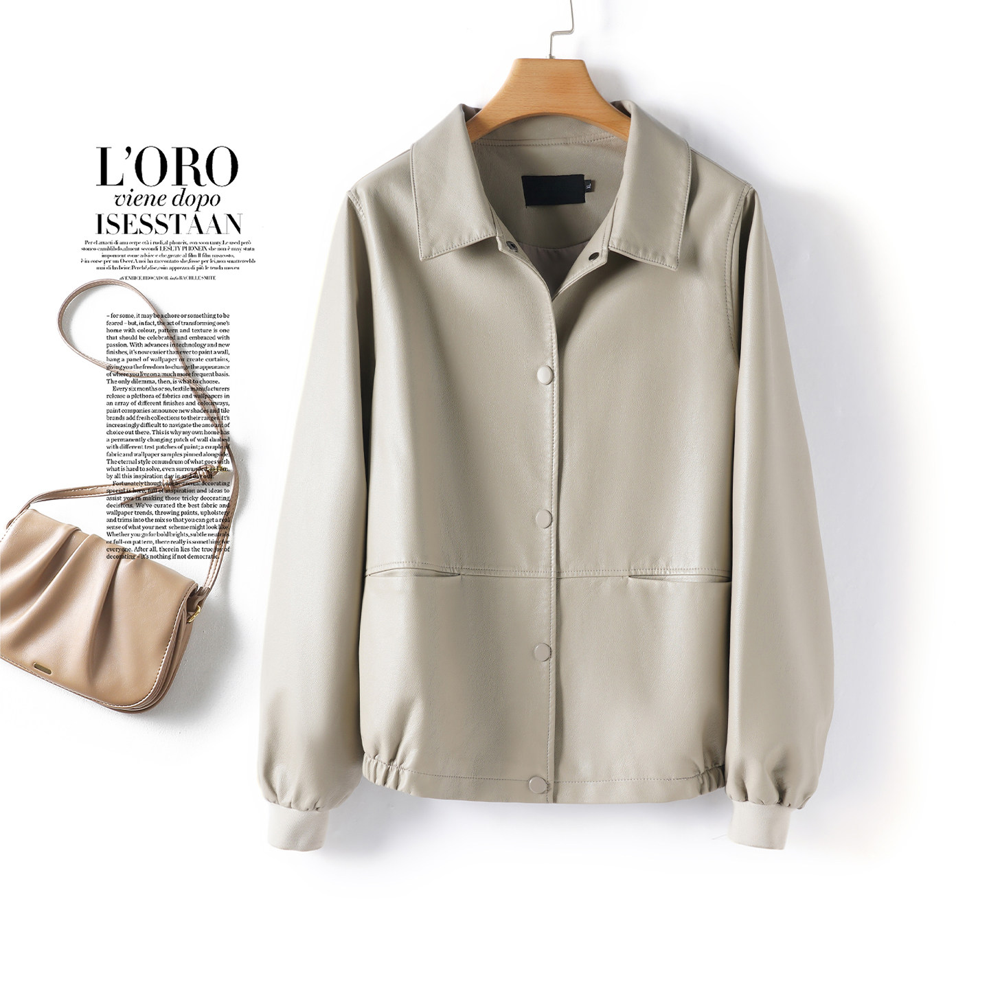 皮衣外套女短款翻领休闲时尚宽松真皮夹克2025新款秋冬海宁绵羊皮,女装/女士精品,皮衣,淘宝优惠券,粉丝福利购,淘宝优惠卷