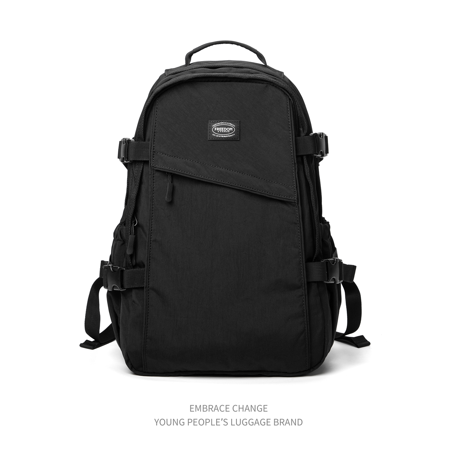 自由大道日系校园大容量旅行男双肩包大学生书包女高中生电脑背包