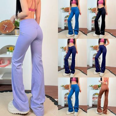 高腰垂感显瘦瑜伽运动微喇长裤