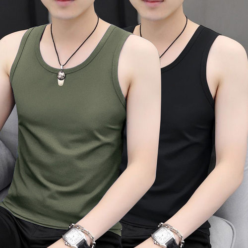 潮流百搭汗衫修身洋气坎肩内穿外穿男士背心马甲纯色打底休闲百搭