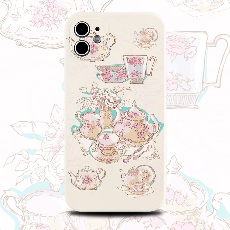 巷午 法式下午茶茶具适用于苹果15/14华为nova12mate60pura70/oppofindx7小米14手机壳vivox90红米note13文艺