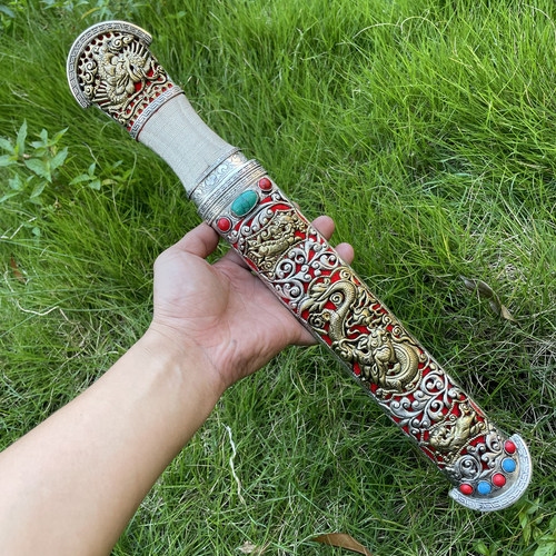 龙腾虎跃短刀藏式风格小刀藏饰品