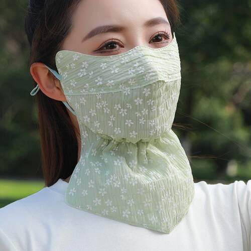 防晒口罩女士夏季薄款透气立体加大护颈一体骑行遮阳防紫外线面罩