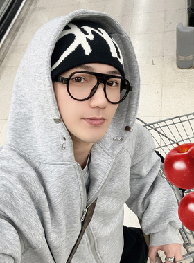 ALASYA新款GM复古平光眼镜大脸素颜简约眼镜框小众高质感网红同款