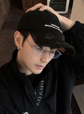 ALASYA高级感金属银框眼镜复古斯文金丝边眼镜框时髦素颜防蓝光