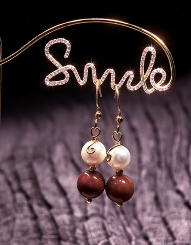 耳环 珍珠阿拉善腮红巨润