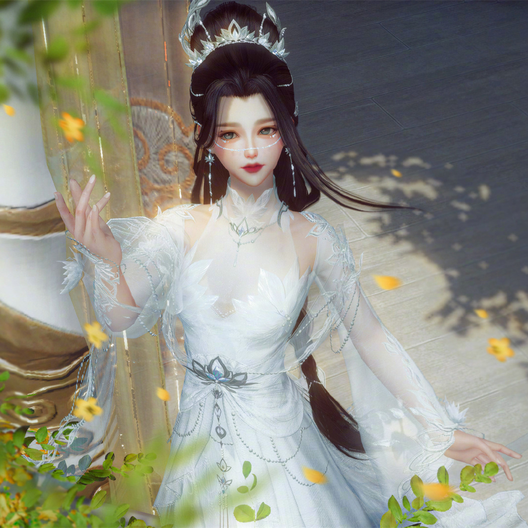 剑网三3外观 幽昙月影盒子初晨琼玉苍韵阑珊墨染黑白金发绿衣服