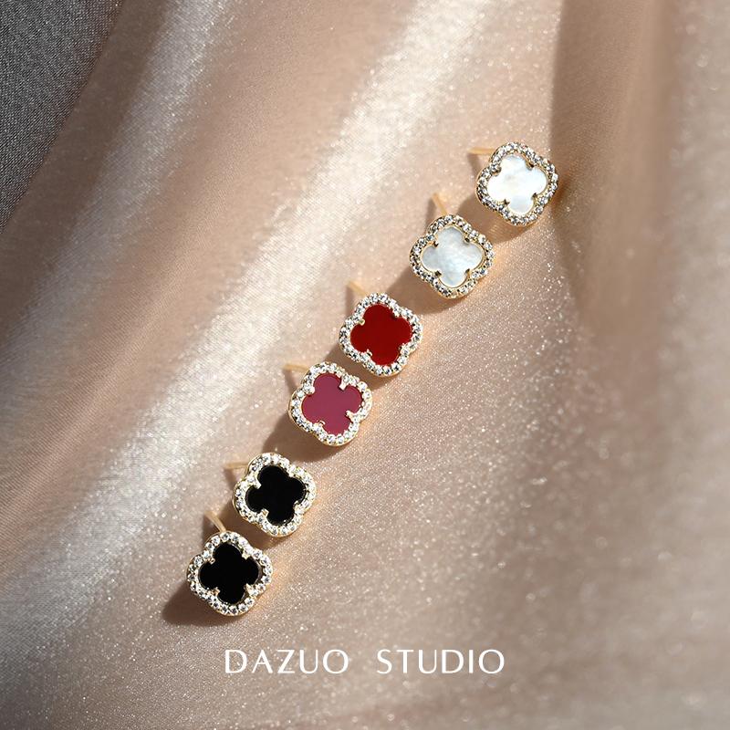 四叶草简约耳钉女高级感气质耳饰