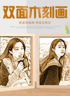 创意diy木刻画定制照片送男女生闺蜜生日礼物实用父亲节毕业礼物