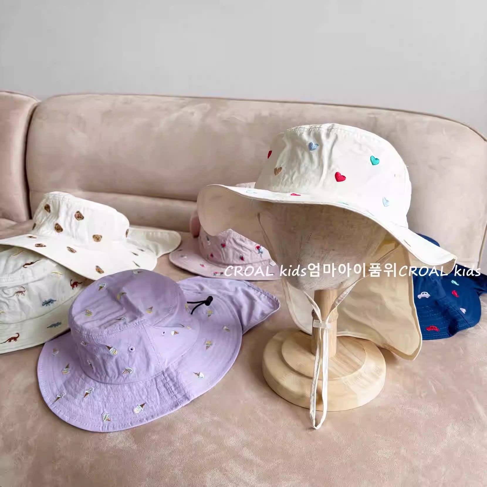 ins韩国宝宝帽子夏季儿童披肩渔夫帽男女童户外露营防晒遮阳盆帽