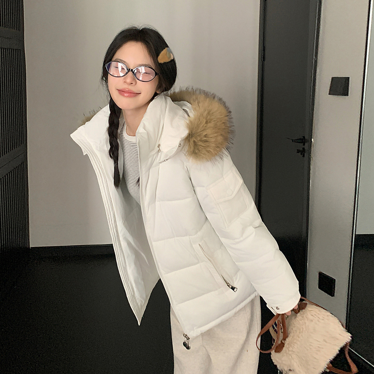 2026冬季新款羽绒棉服女小个子短款面包服加厚保暖毛领外套巨好看