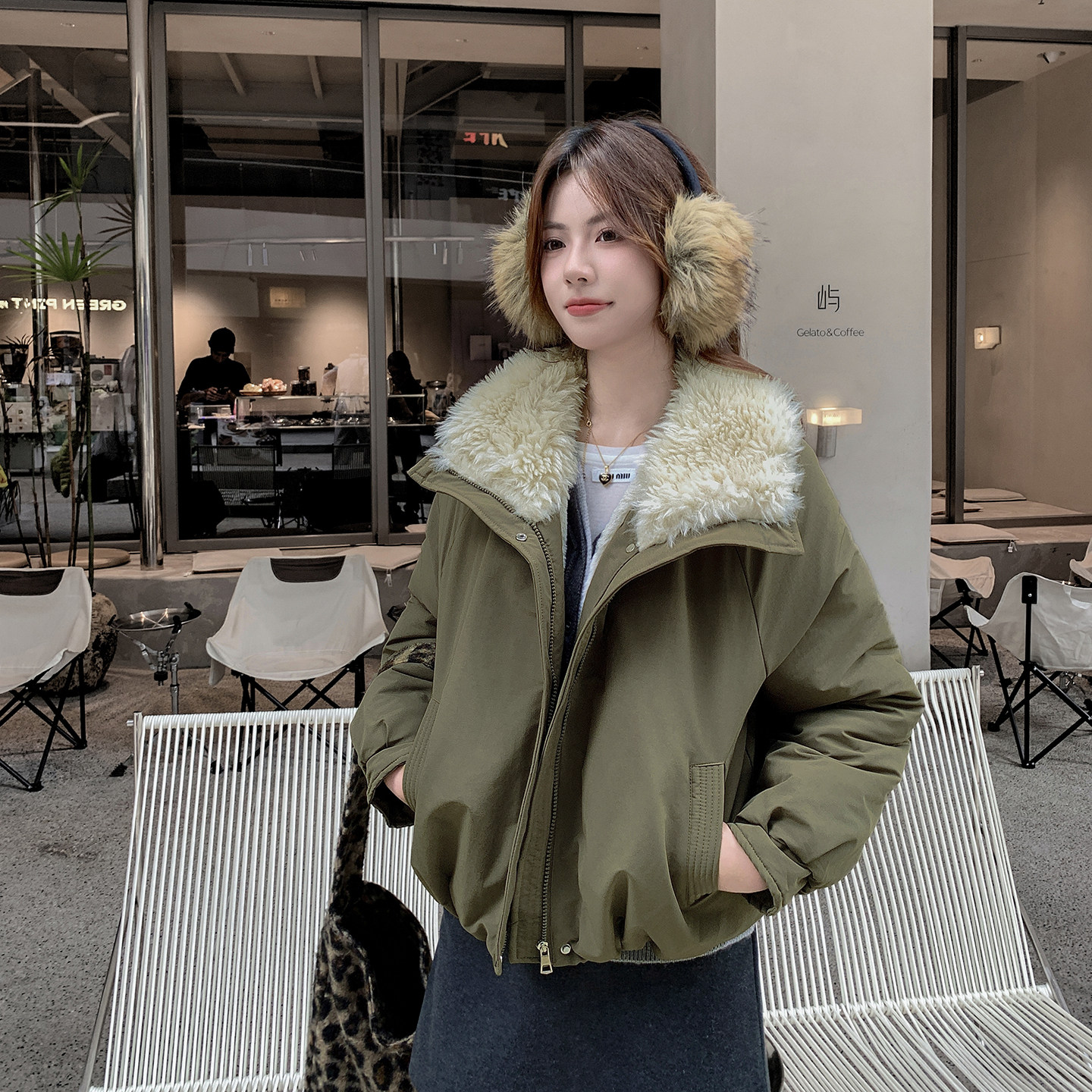 小个子短款加绒加厚派克服女冬季新款韩系宽松棉衣保暖棉袄外套潮