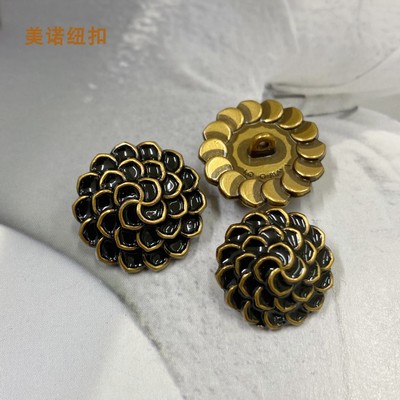 LP家复古金属纽扣花型扣子