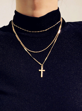 欧美复古镀金色简约百搭项链