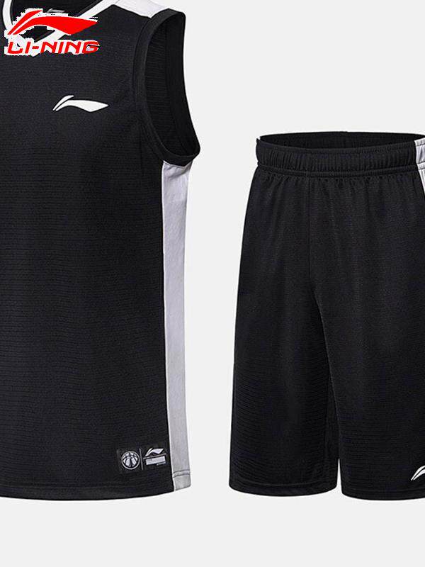 LI NING 농구 정장 남자 여름 통기성 빠른 건조 경쟁 정장 학생 저지 조끼 스포츠 정장 남자 맞춤형
