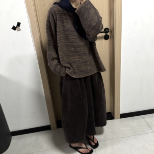 欧州站2026秋季新款韩版宽松显瘦百搭圆领长袖毛衣女休闲上衣