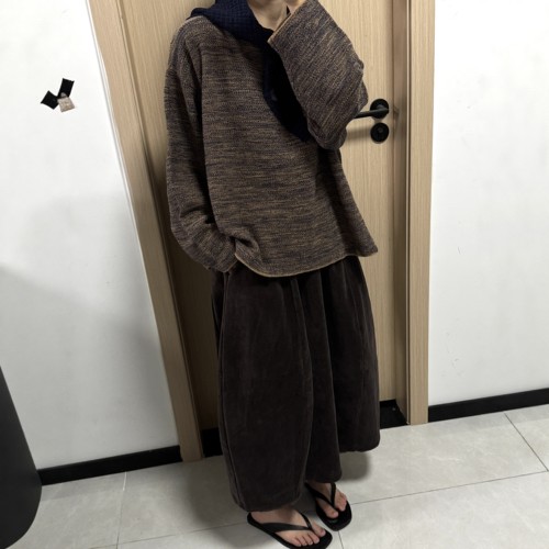 欧州站2026秋季新款韩版宽松显瘦百搭圆领长袖毛衣女休闲上衣