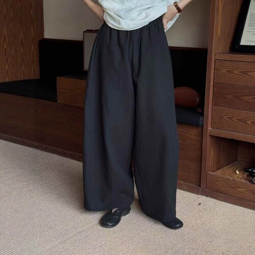 2026秋季新款韩版宽松松弛感显瘦百搭休闲裤女高腰直筒阔腿长裤子