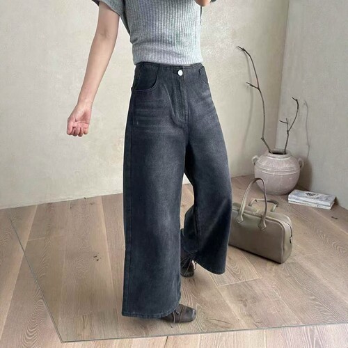 2026秋季新款韩版小个子宽松显瘦百搭休闲裤女高腰直筒阔腿长裤子