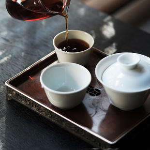 漱繁 环中 禅堂愚公杯 刘正桓宣德白主人杯 纯白瓷仿古原矿釉茶杯