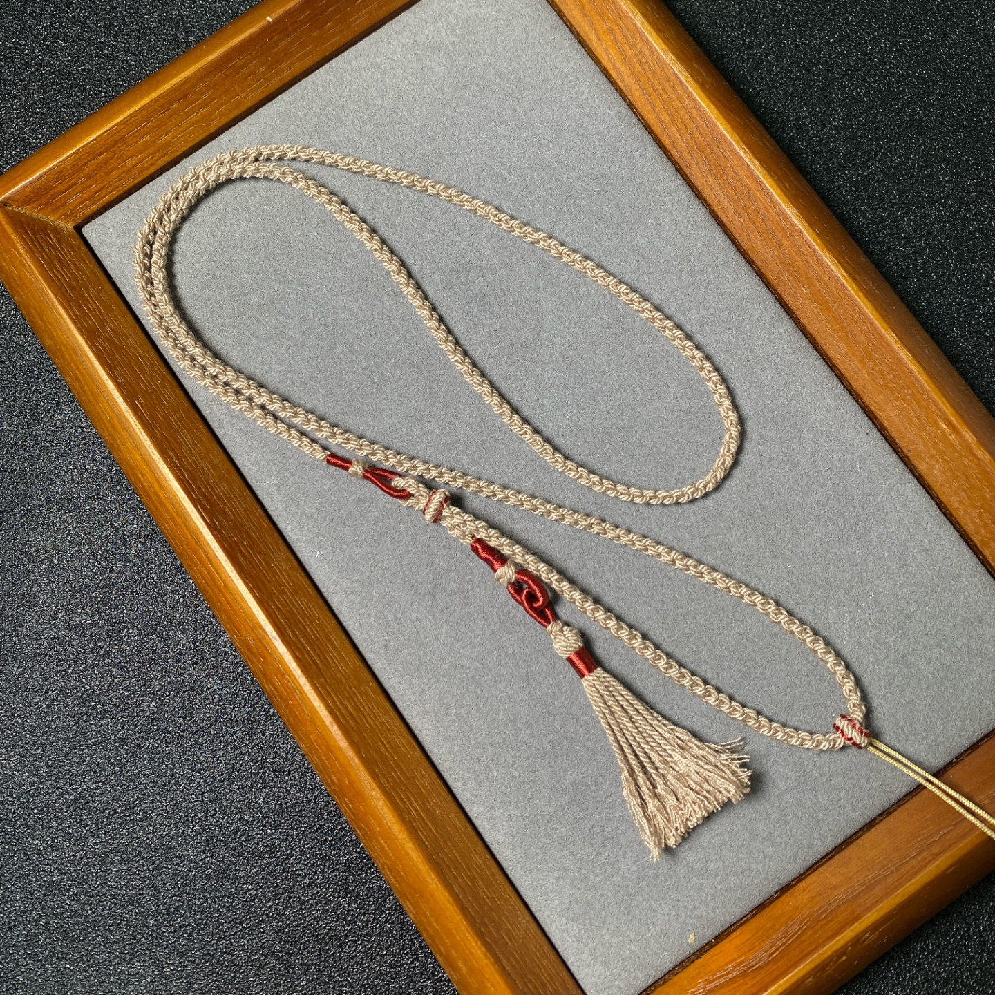 手搓棉线吊坠挂绳新中式手工项链绳可穿天珠唐卡八宝罗盘毛衣链