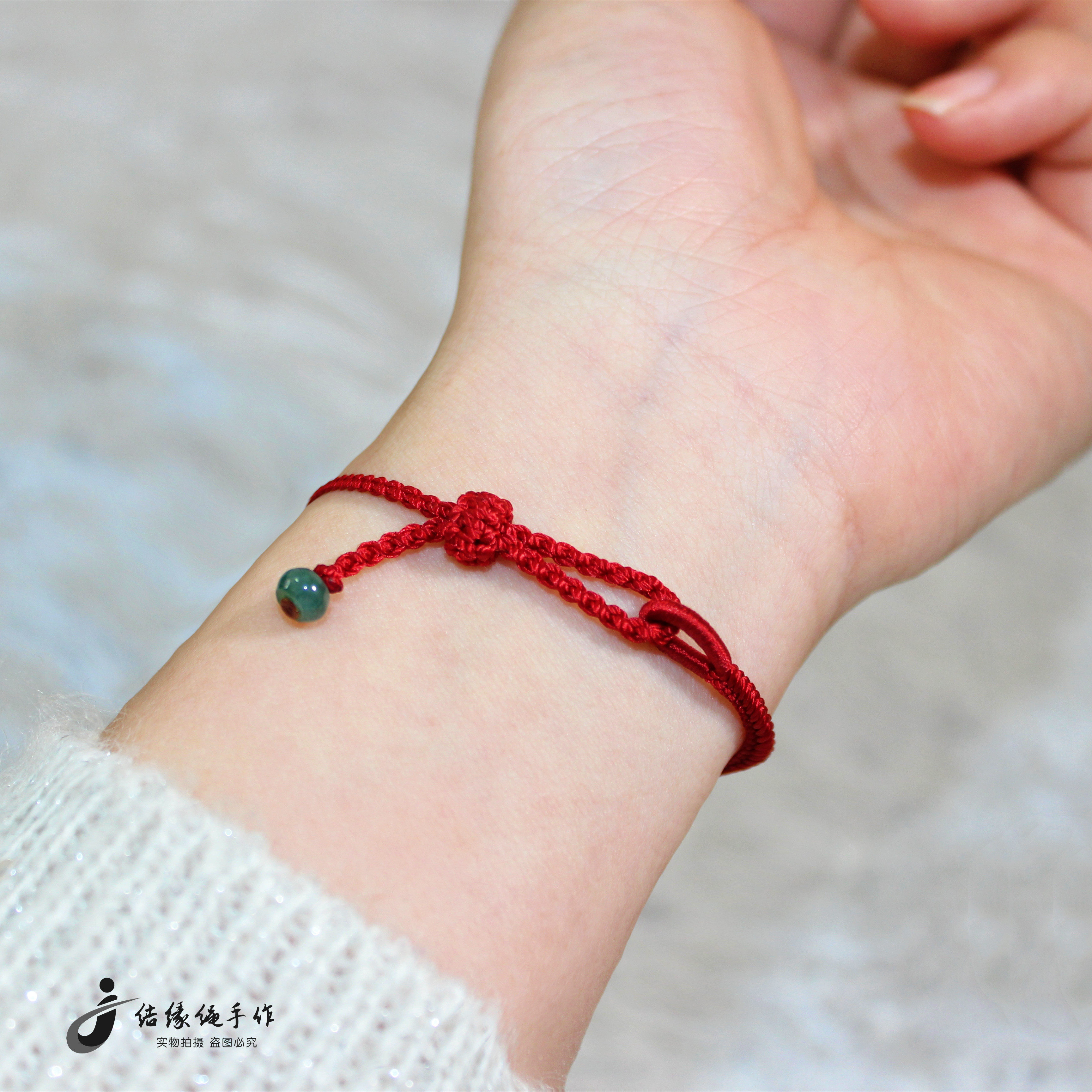 简约本命年手绳天然A货翡翠算盘珠手工编织红绳手链男女情侣亲子,饰品/流行首饰/时尚饰品新,手链,淘宝优惠券,粉丝福利购,淘宝优惠卷