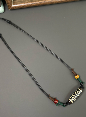 手工天珠锁骨项链绳半成品横穿藏式蜜蜡文玩DIY国风新中式吊坠绳