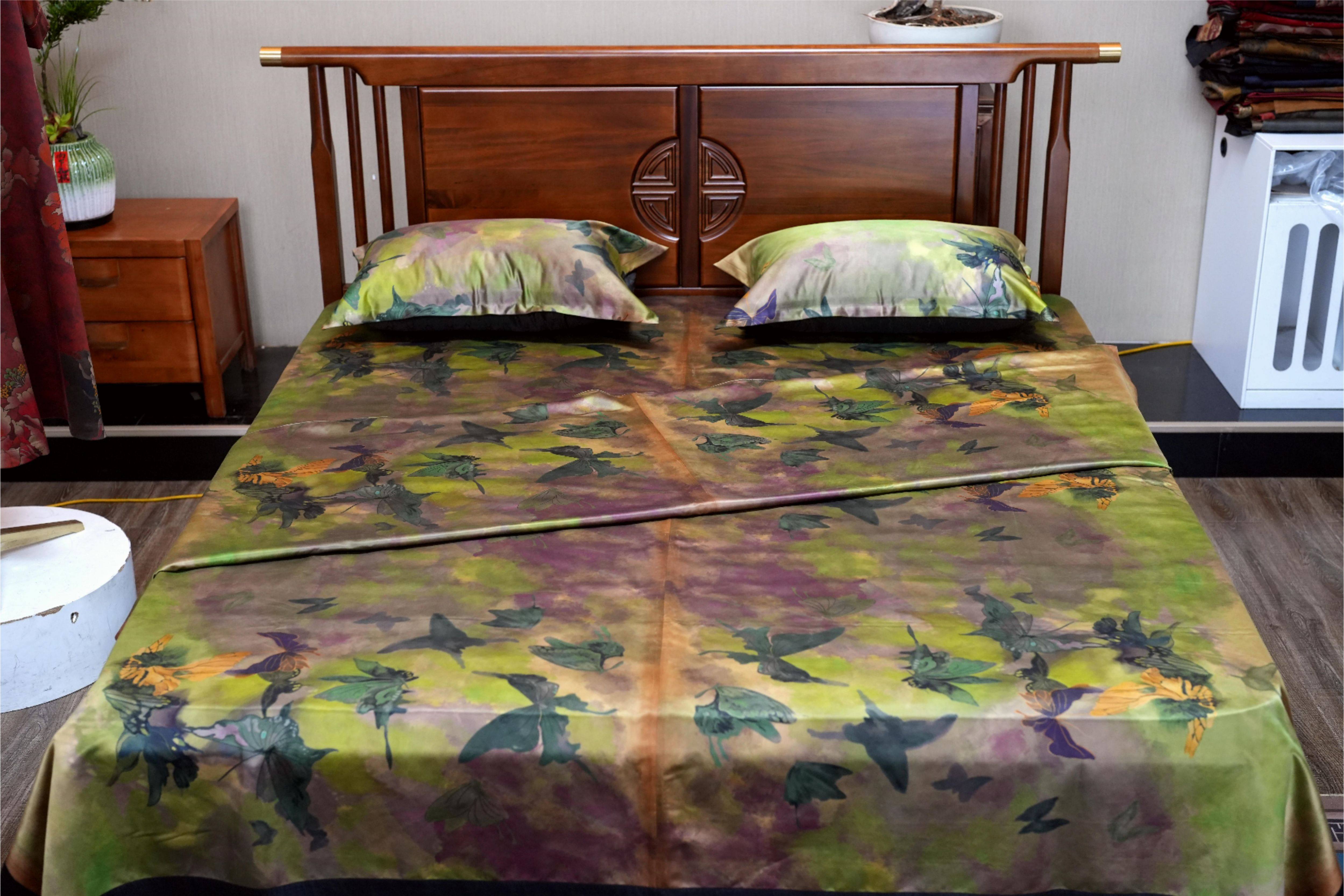 重锻香云纱蝶飞曼舞床单cd0132