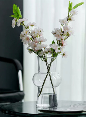 代发包邮玄关花瓶中古风法式彩色花瓶高级感客厅干枝玻璃插花瓶