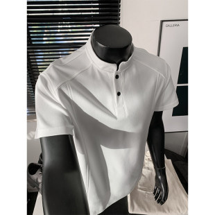 t恤男夏季 短袖 cleanfit白色上衣内搭重磅正肩体恤 Polo亨利衫 美式