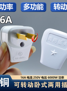 一动两用纯铜多功能两用插头16A