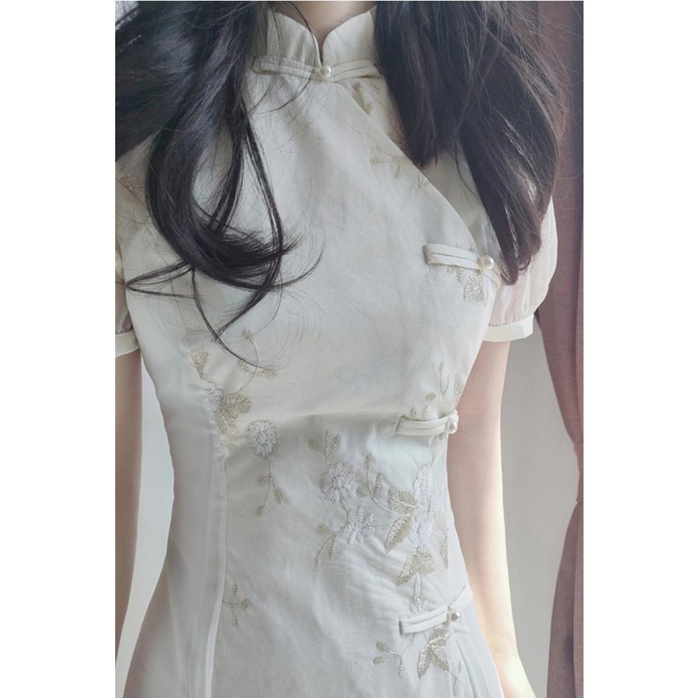改良新中式旗袍新娘订婚敬酒服
