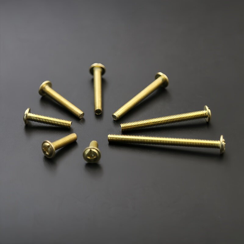 铁电镀铜泳金色圆头彩锌m4十字头插座线盒开关家具拉手加长杆螺丝