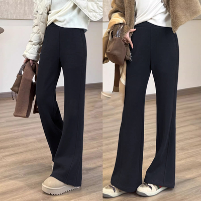 超模懒人裤加绒微喇叭休闲裤女