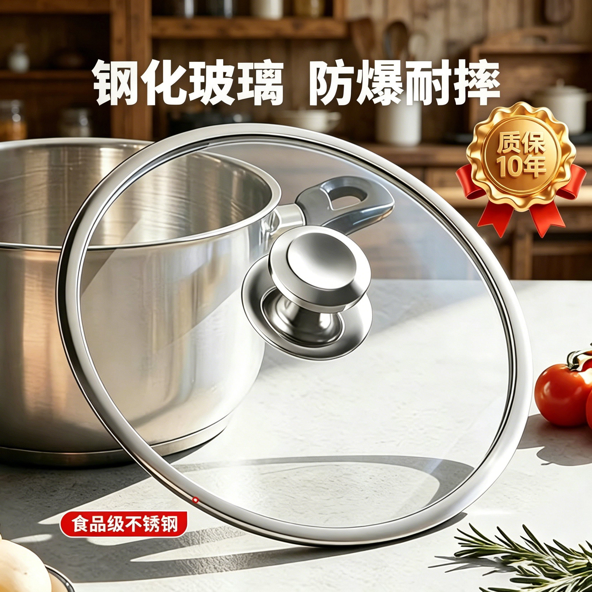 加厚不锈钢钢化玻璃盖图片