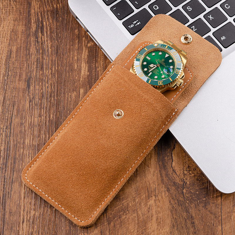真软皮手表收纳袋磨砂面皮质腕表机械表旅行商务外出便携保护袋