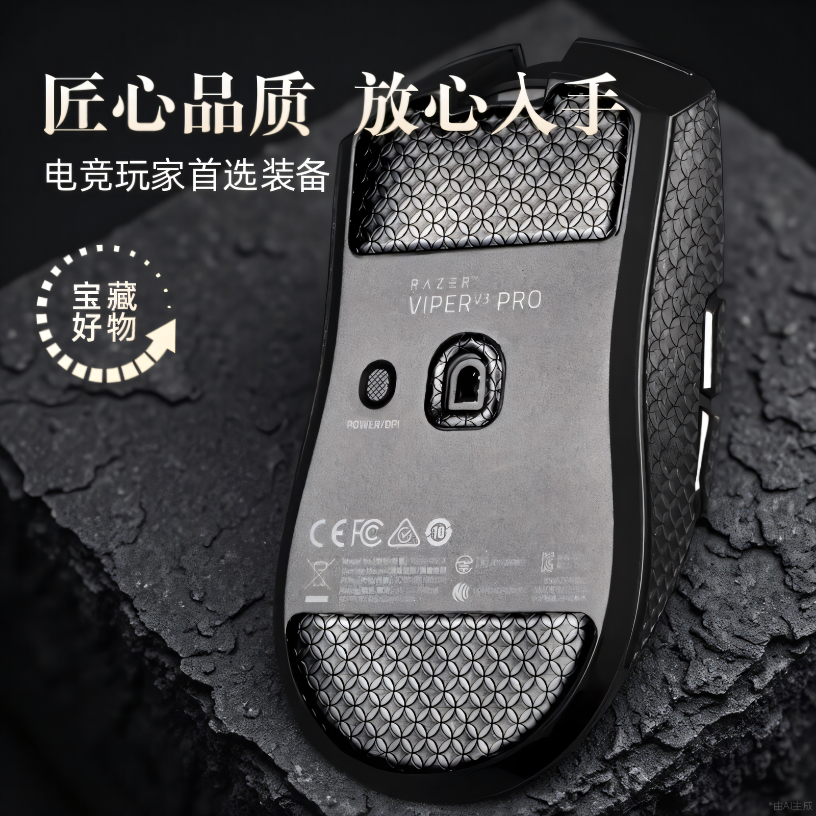 适用雷蛇毒蝰V3pro鼠标脚贴炼狱蝰蛇V3PRO极速版特氟龙脚垫