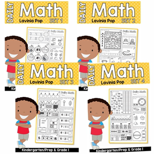 Daily math美國低幼兒數學啟蒙數感練習題紙數學加減計算大小訓練